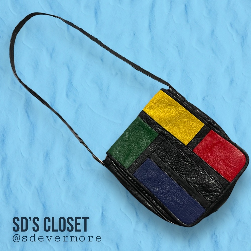 Vintage Unlisted Made In India Color Block  Handbag Mod Retro Cute